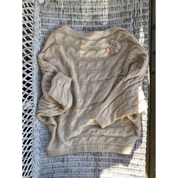 🔥NWT {Military Hippie} ‘Coming up Roses’ Cozy Off-Shoulder Sweater - Picture 5 of 7